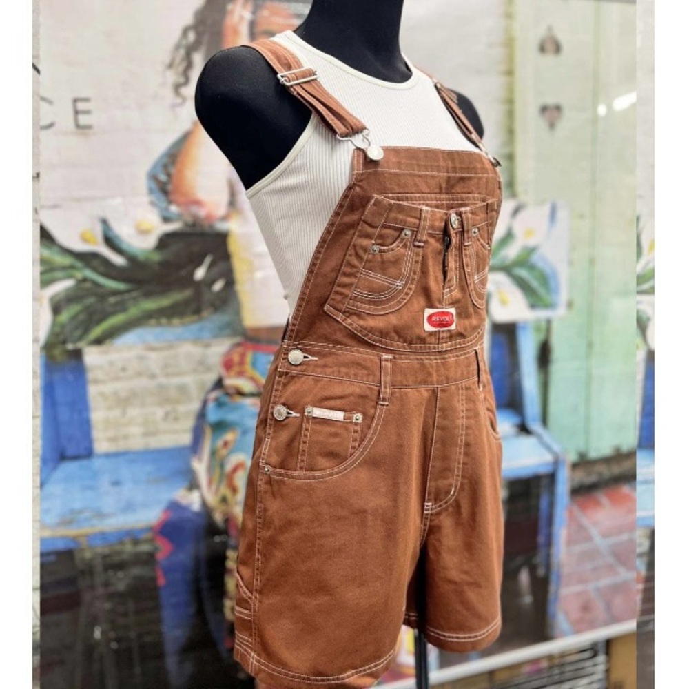 Vintage Revolt  Brown Denim women’s overalls